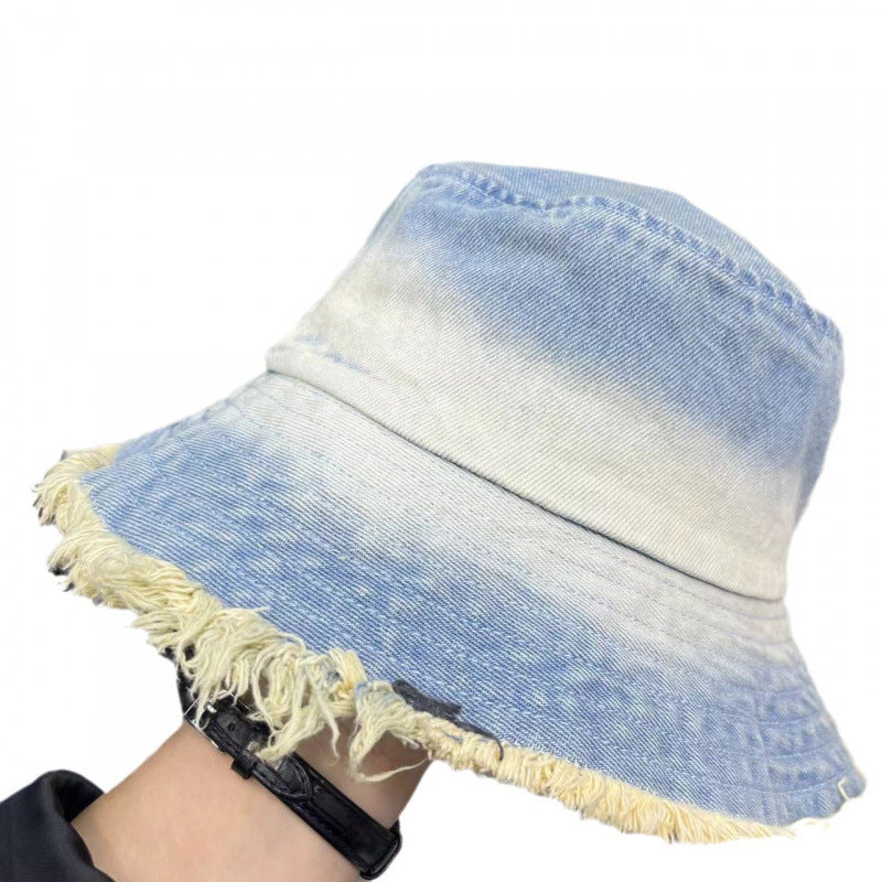 Wholesale Gradient denim bucket hat