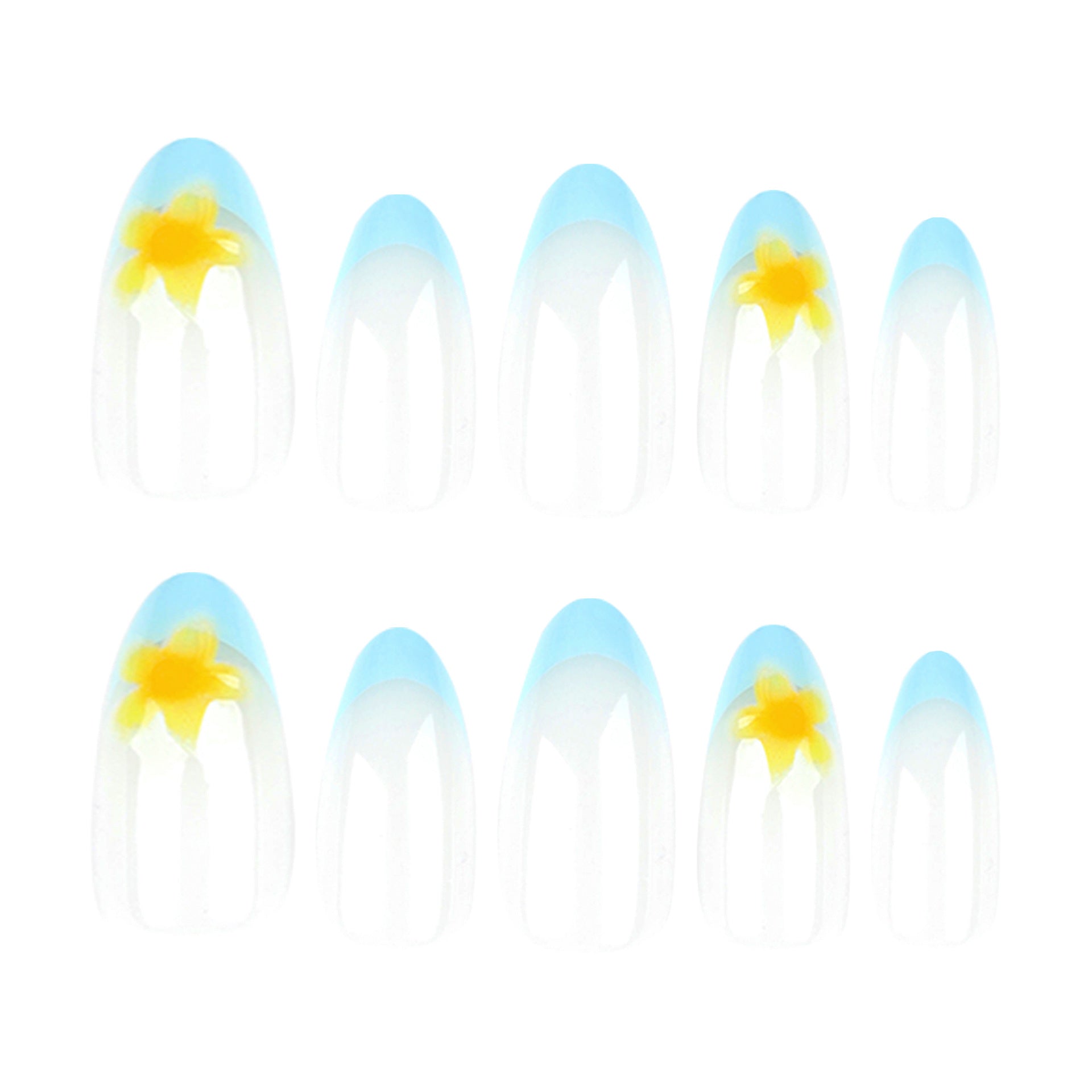 Wholesale 24 Pieces/box 3D Tropical Flowers Nails Kits Nail Stickers