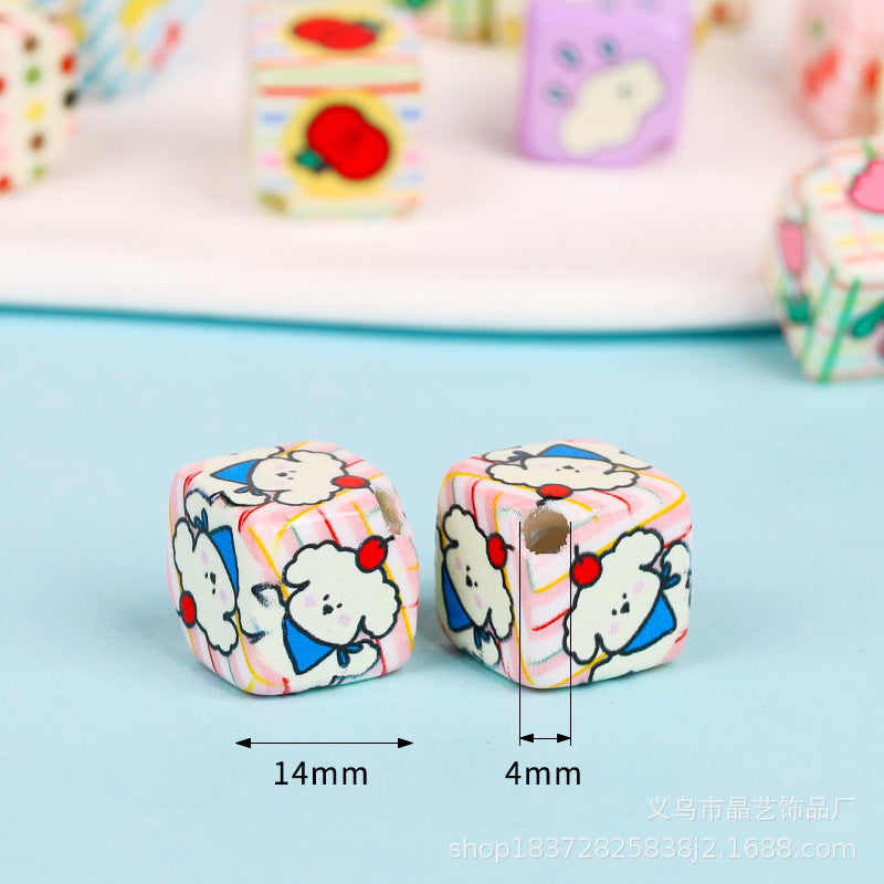 Wholesale random 10pcs Creative Oblique Hole  Focal Beads DIY Bead Accessories