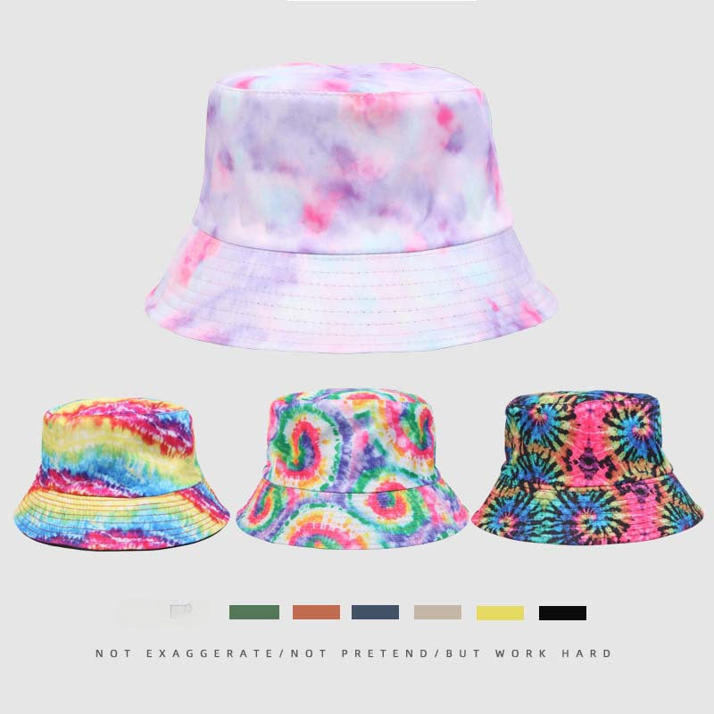 Wholesale  Printed Pattern Fisherman Hat Tie-Dyed Double-Sided Basin Hat Bucket Hat
