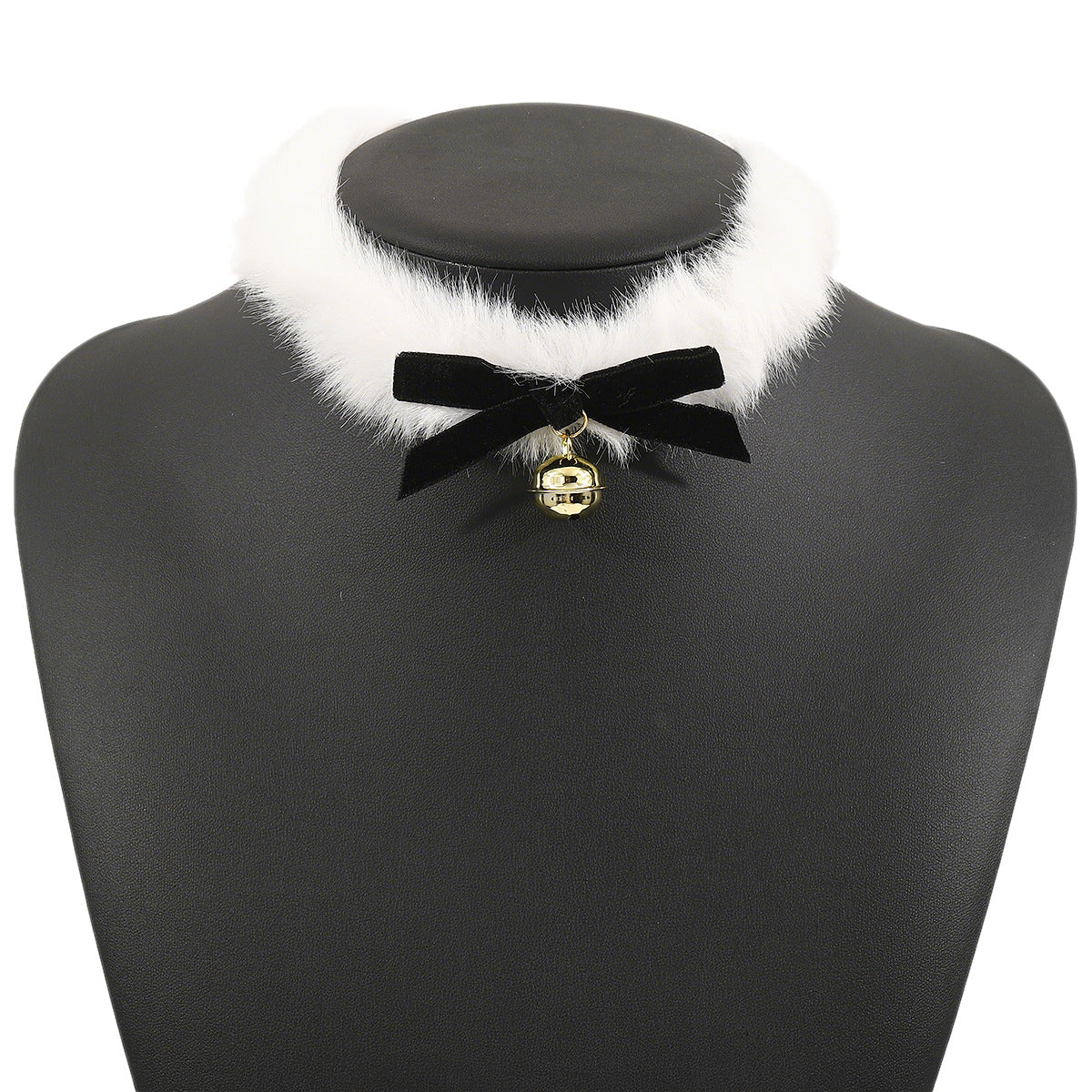 Wholesale Christmas velvet bow bell collar female plush ribbon choker necklace