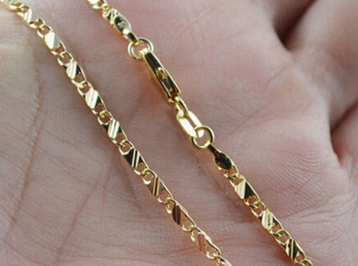 Wholesale plain gold-plated cross chain necklace for women