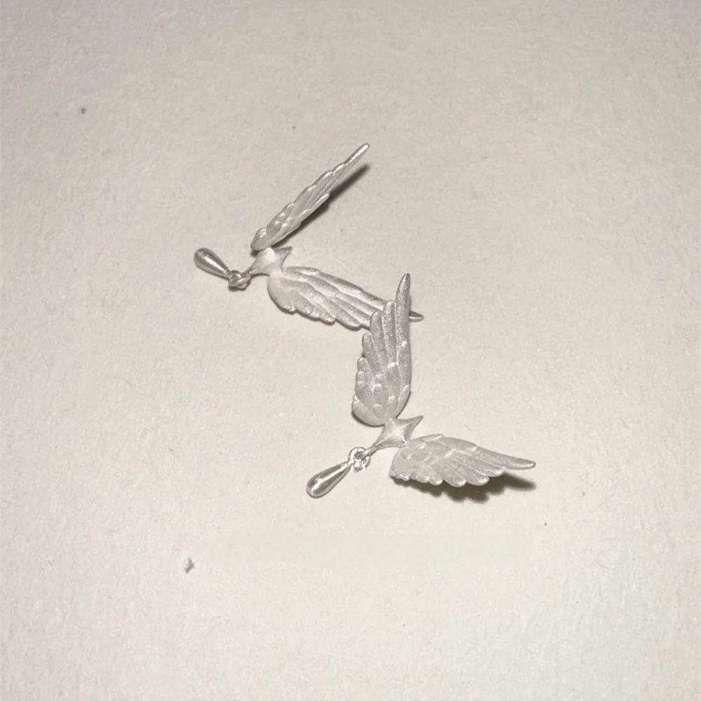 Wholesale Titanium Steel  Frosted Bird Stud Earrings