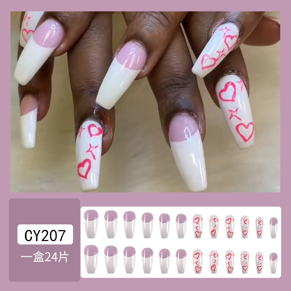 Wholesale 24 Pieces/box Valentine's Day Pink Love Nails Kits Nail Stickers ACC-NS-QXJ054