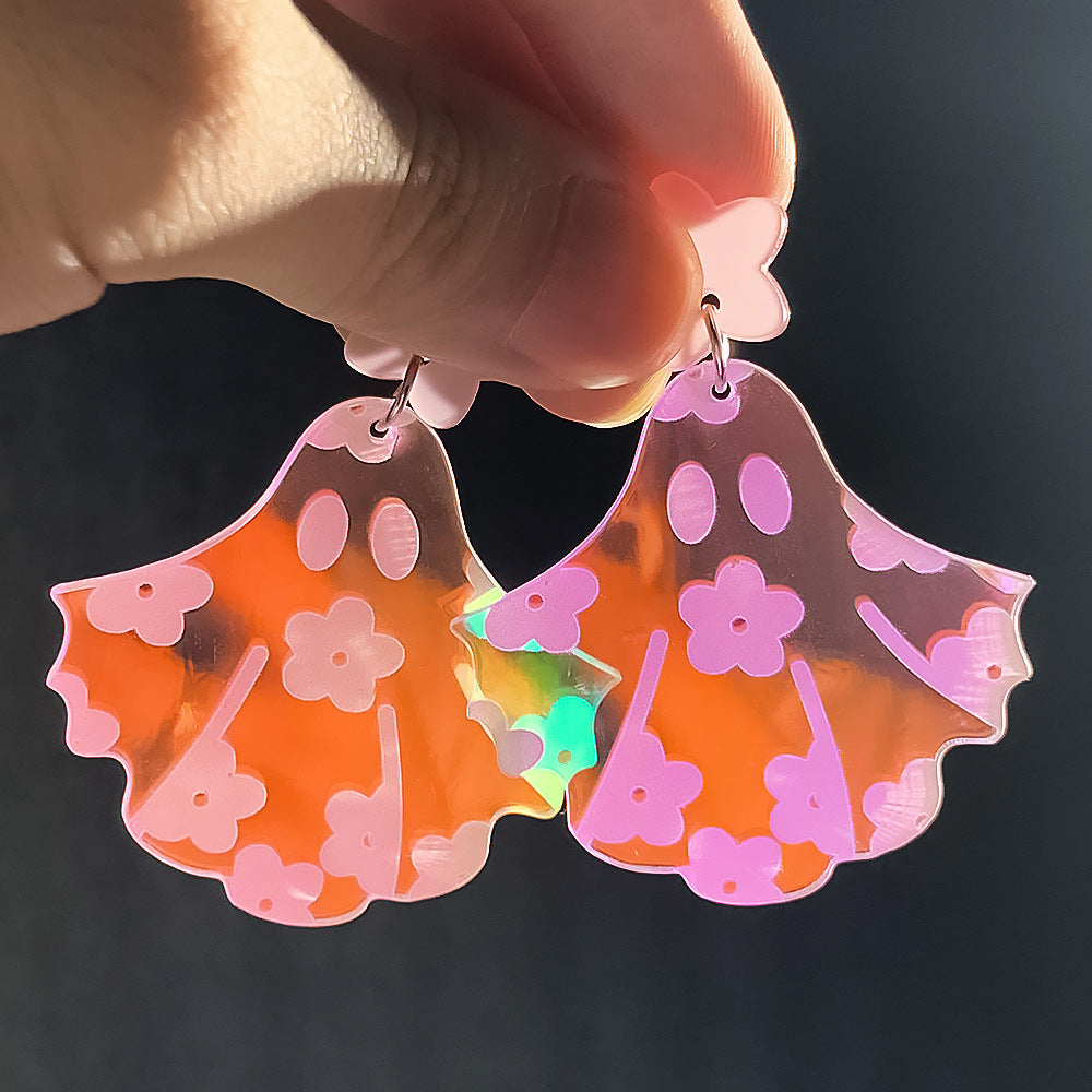 Wholesale  Colorful Skull Ghost Face Horror Ghost Undead Acrylic  Earrings