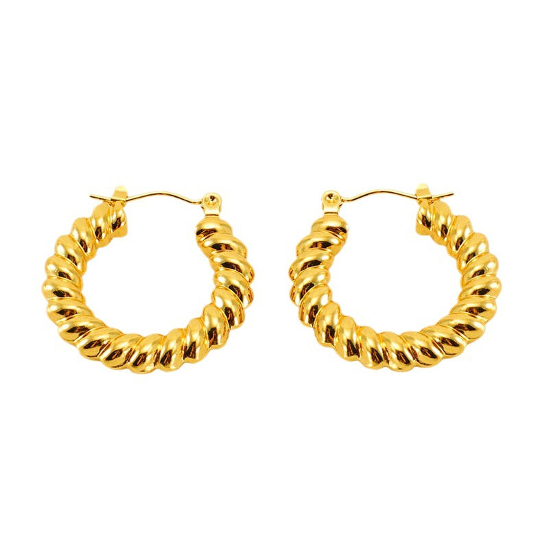 Wholesale  retro titanium steel circle earrings