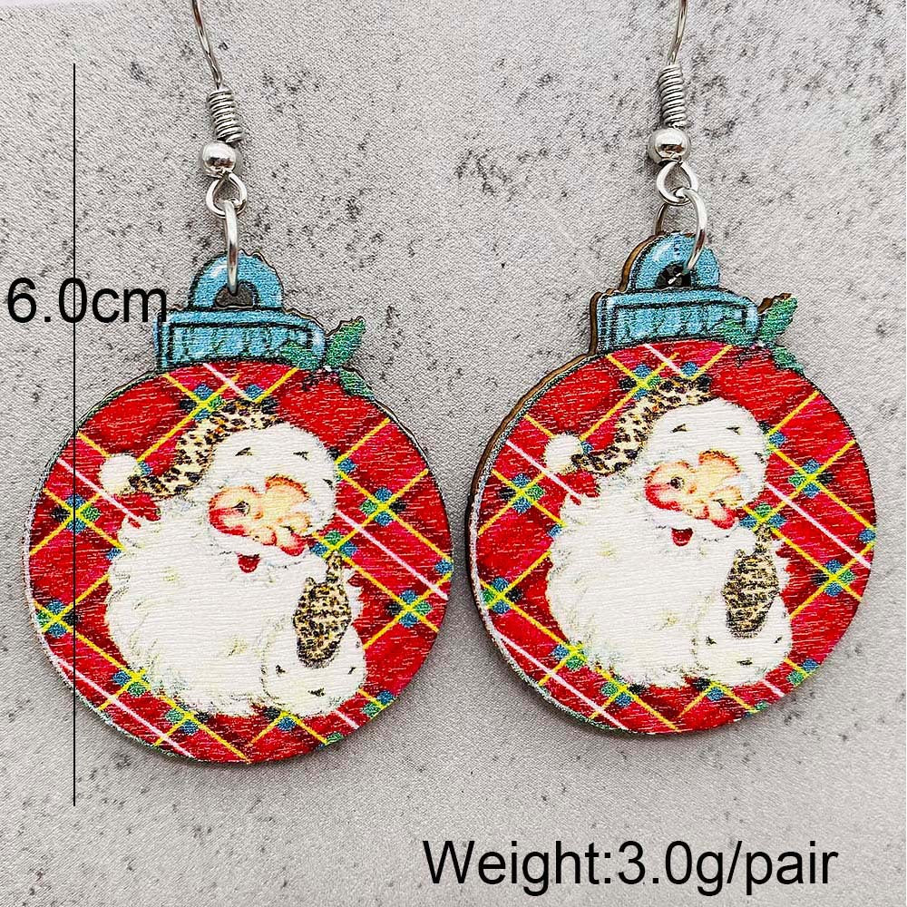 Wholesale  Christmas Earrings Baseball Wooden Earrings