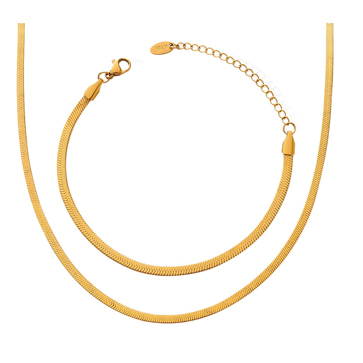 Wholesale Titanium Steel Electroplated Snake Bone Chain Necklace Bracelet Jewelry Set Modern Niche Design for Women