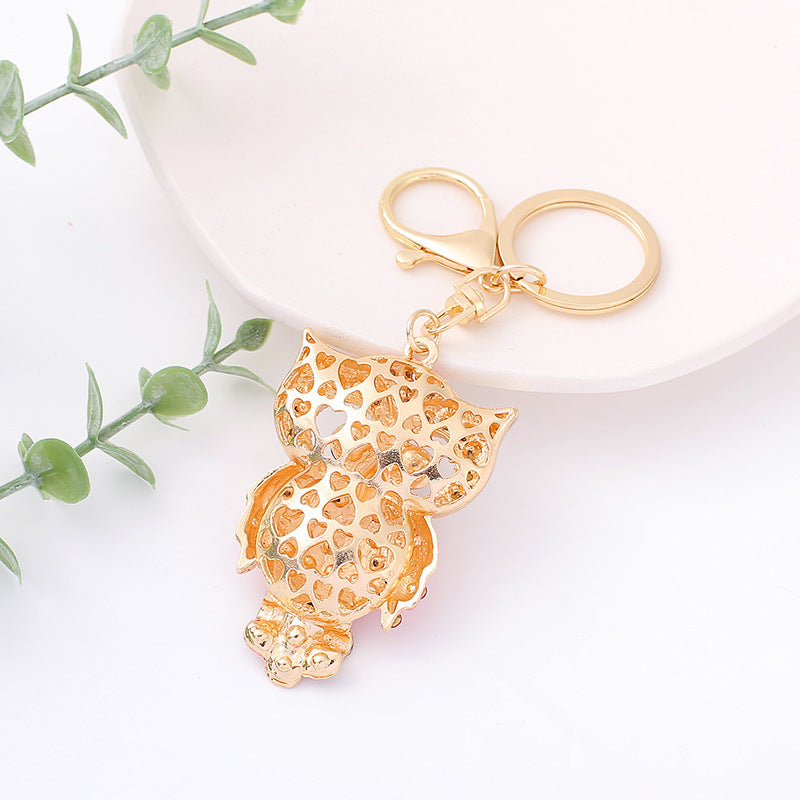 Wholesale Cartoon Owl Rhinestone Alloy Keychain ACC-KC-YuanFei010