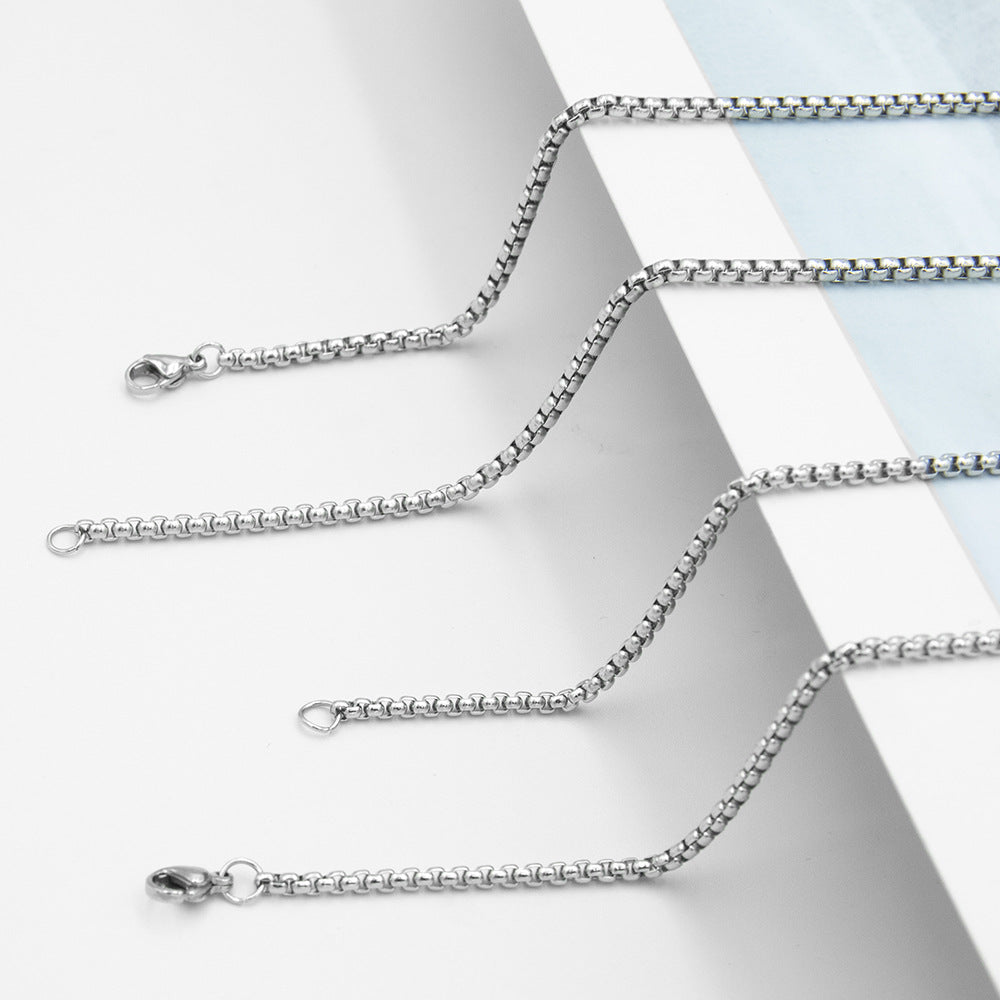 Wholesale of 10PCS Stainless Steel Chain Square Pearl Chain ACC-NE-Zhirui002