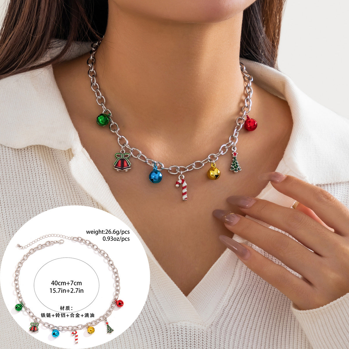 Wholesale Snowman Christmas Tree Pendant Necklace Star Moon Elk Necklaces ACC-NE-XueRou018