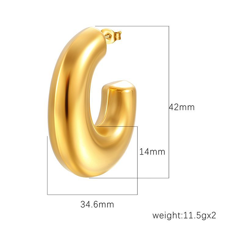 Wholesale  stainless steel large G hollow earrings