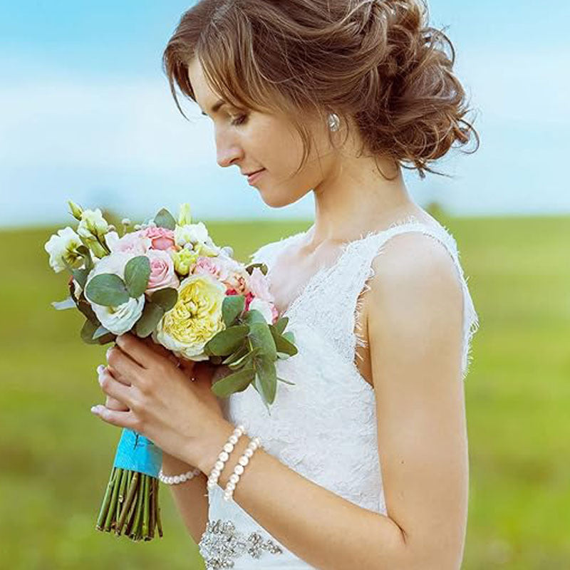 Wholesale creamy-white 8mm  pearl necklace girl pearl bracelet earrings jewelry