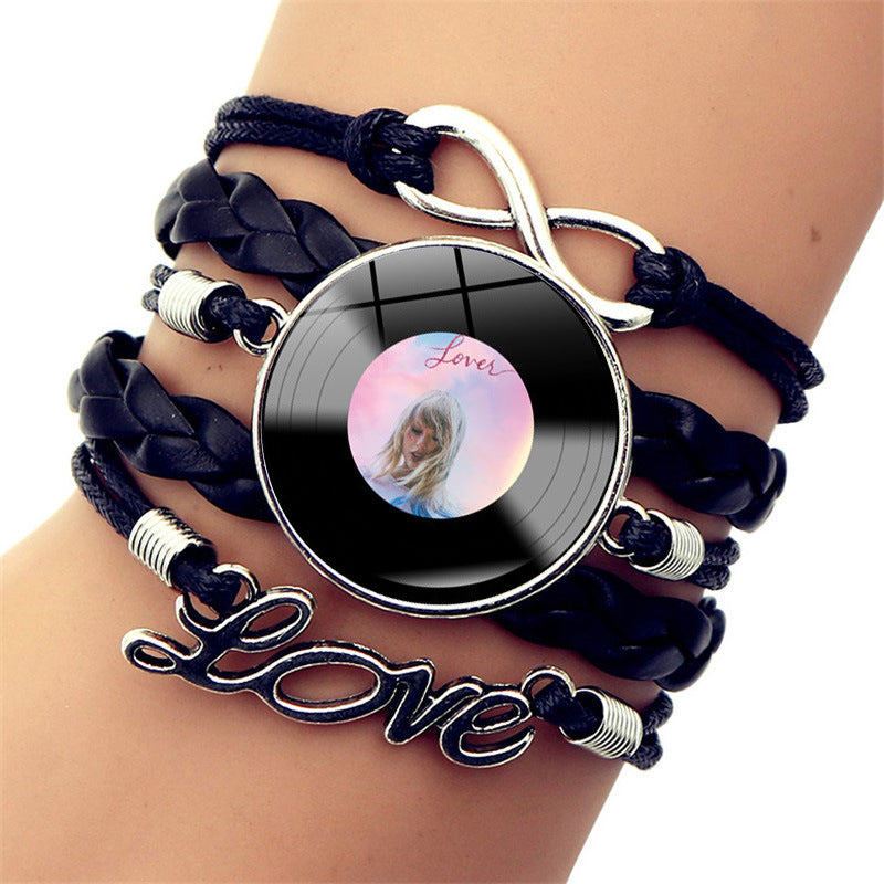 Wholesale Celebrity Style Vinyl Record Leather Bracelet ACC-BT-JiaYun006