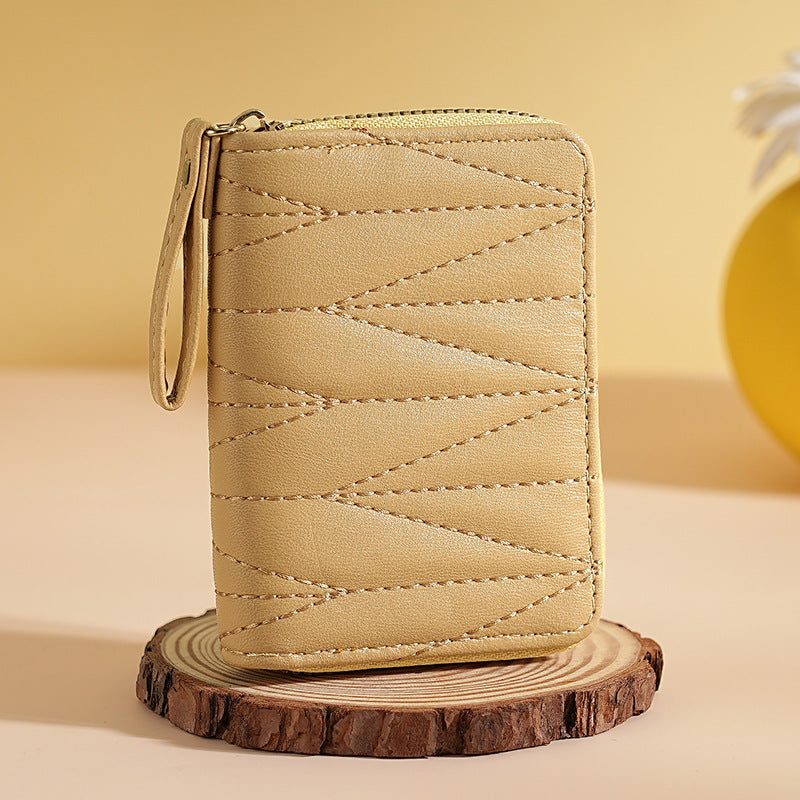 Wholesale Chic Macaron Pastel Accordion Card Wallet For Women PU Credit Card Organizer Everyday Casual Coin Purse