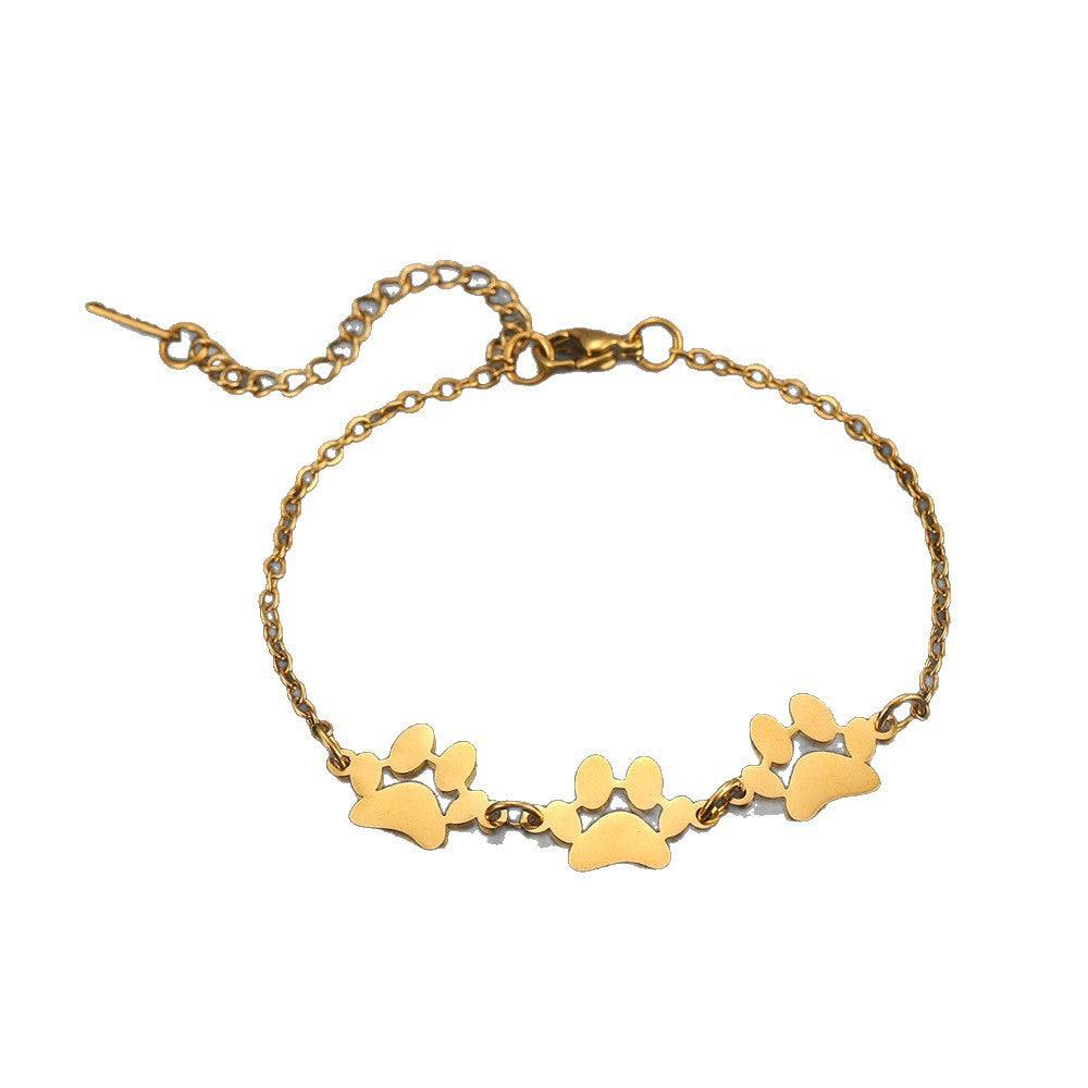 Wholesale Stainless steel pet paw print bracelet