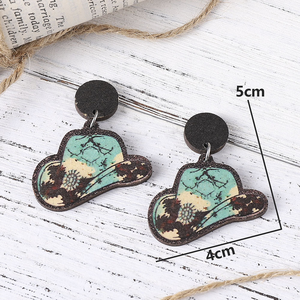 Wholesale Western Style Double-Sided Wooden Earrings