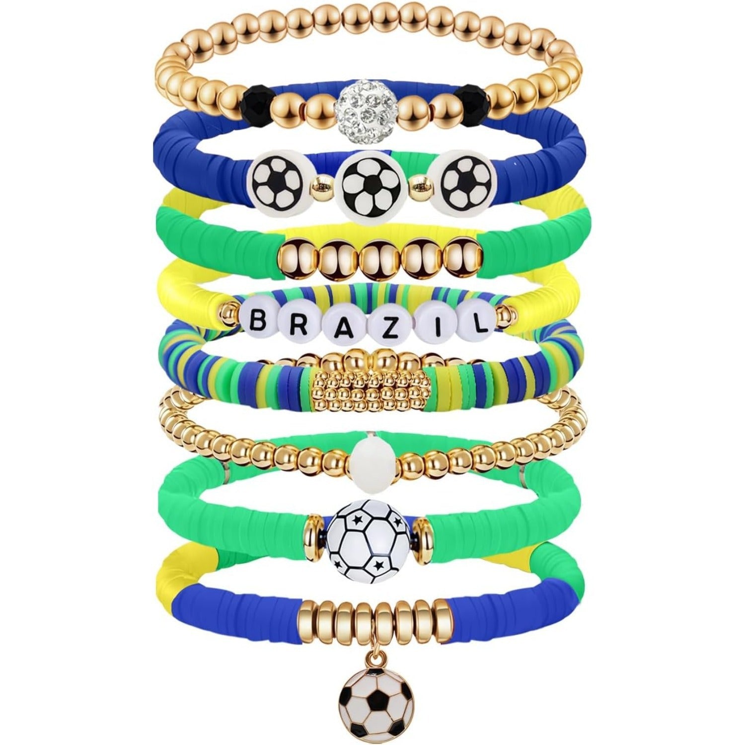 Wholesale Layered Bracelet Set US-Canada-Mexico World Cup Football Themed Sports Match Set Bracelet