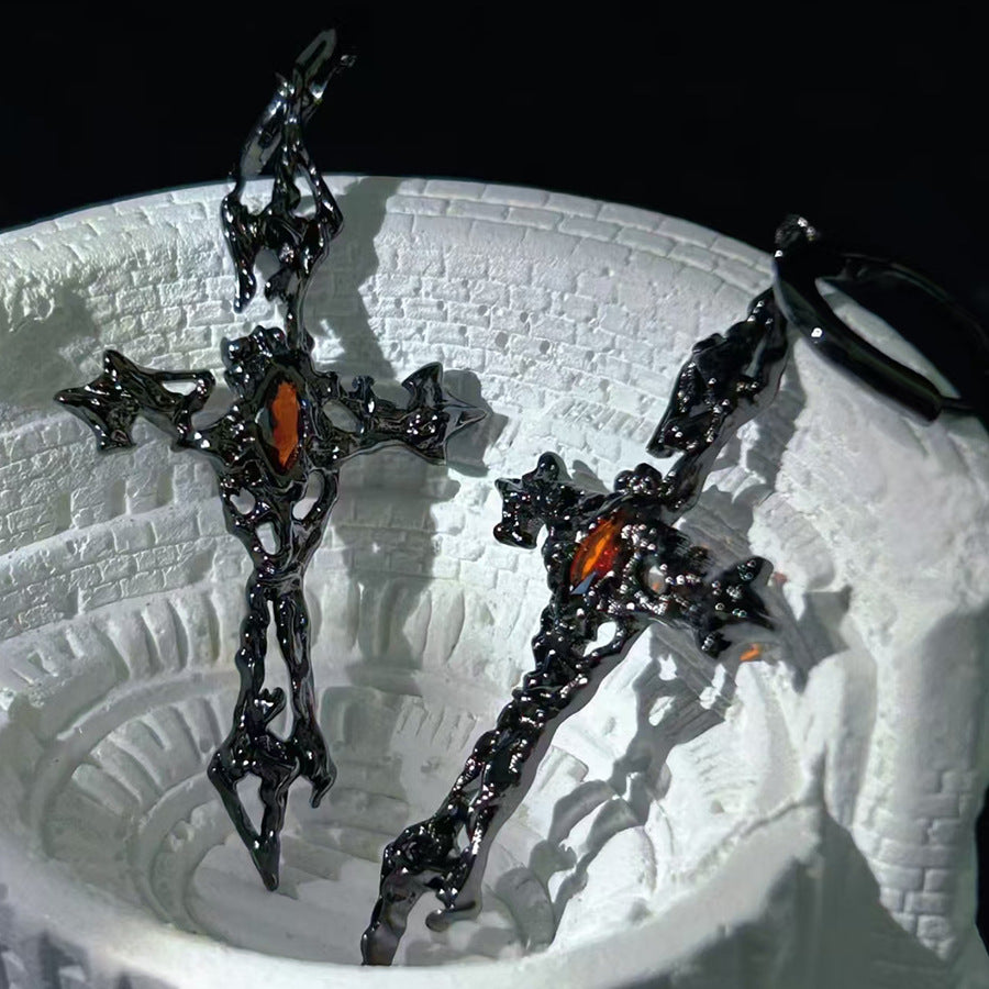 Wholesale  Hollow Gothic Cross Earrings