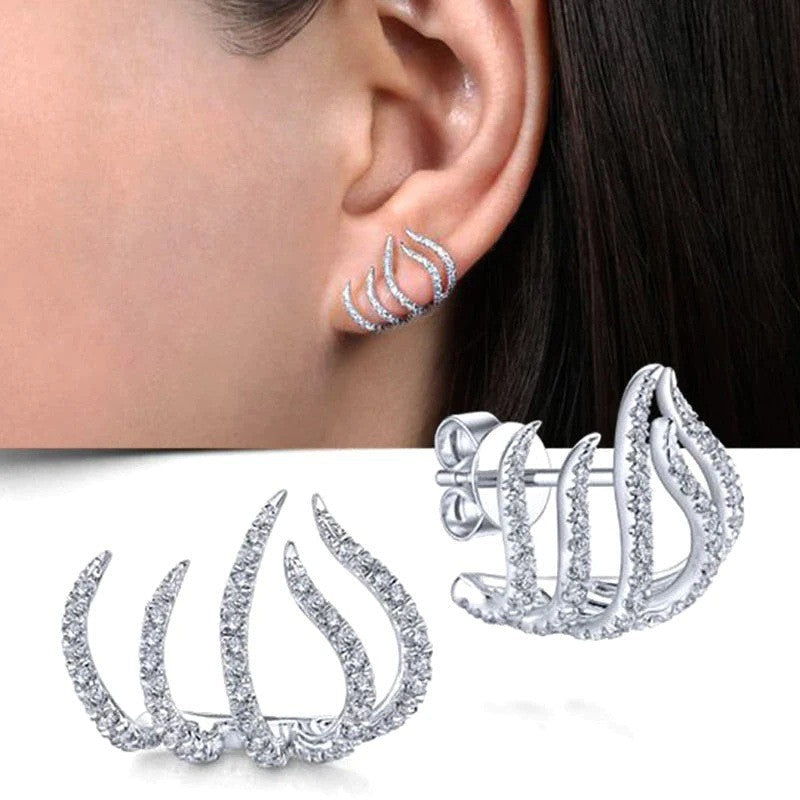 Wholesale 925 Silver Exaggerated Personality Diamond Earrings Blingbling Earrings Statemente Earrings ACC-ES-YunJin002