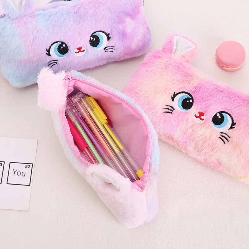 Wholesale  cat large capacity zipper pencil case bag