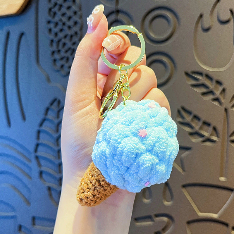 Wholesale Colorful Plush Ice Cream Keychain Cartoon Bag Charm Cute Gift