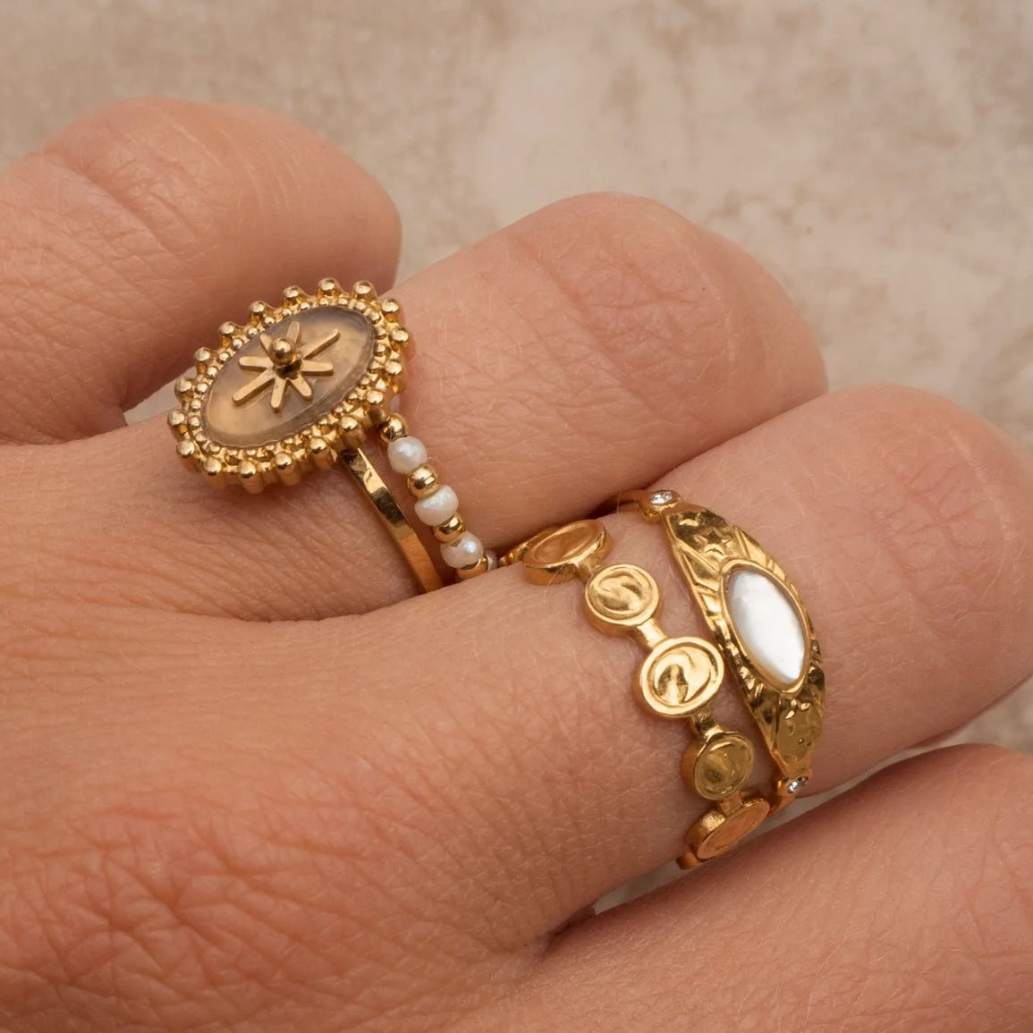 Wholesale Star Zircon Stainless Steel Open Ring Chic Fashion Accessory for Women Gift Boutique