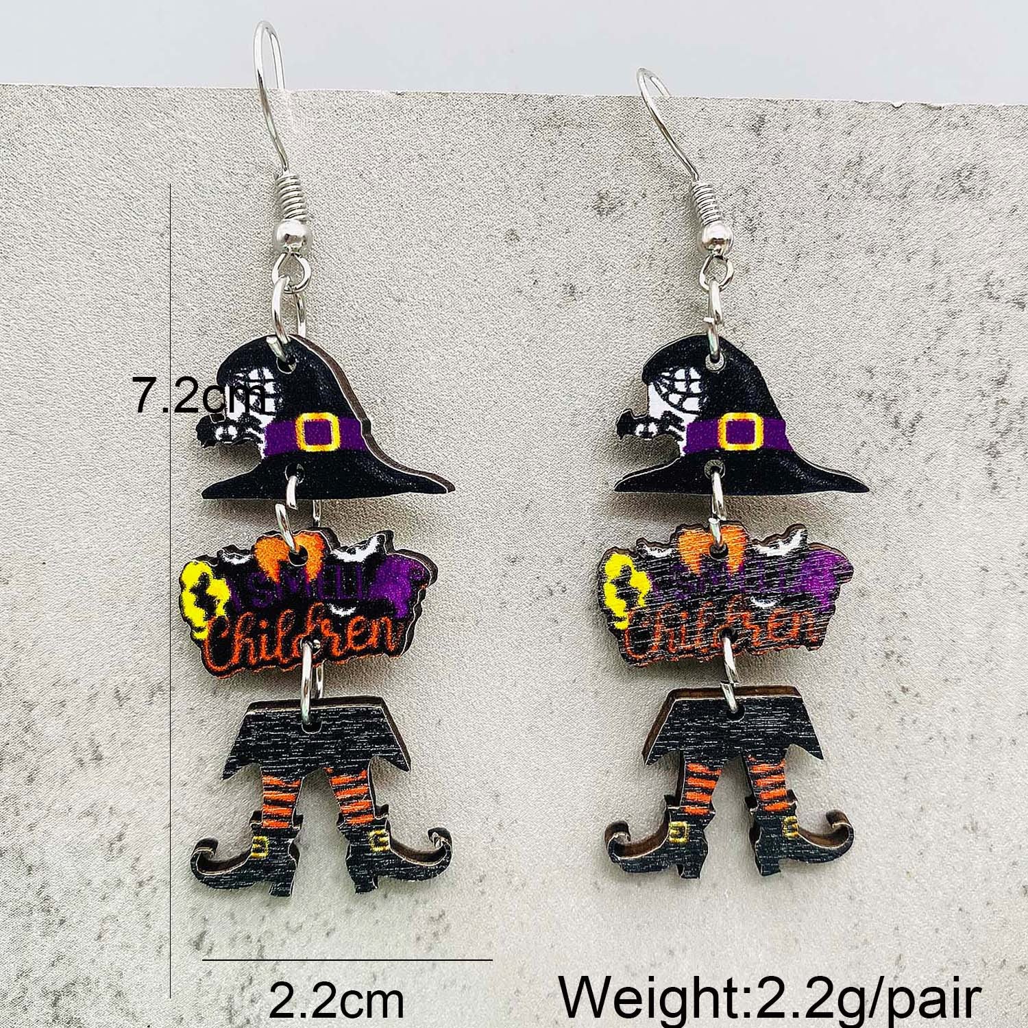 Wholesale Halloween Horror Pumpkin Bat Skull Wood Earrings ACC-ES-ChenY046