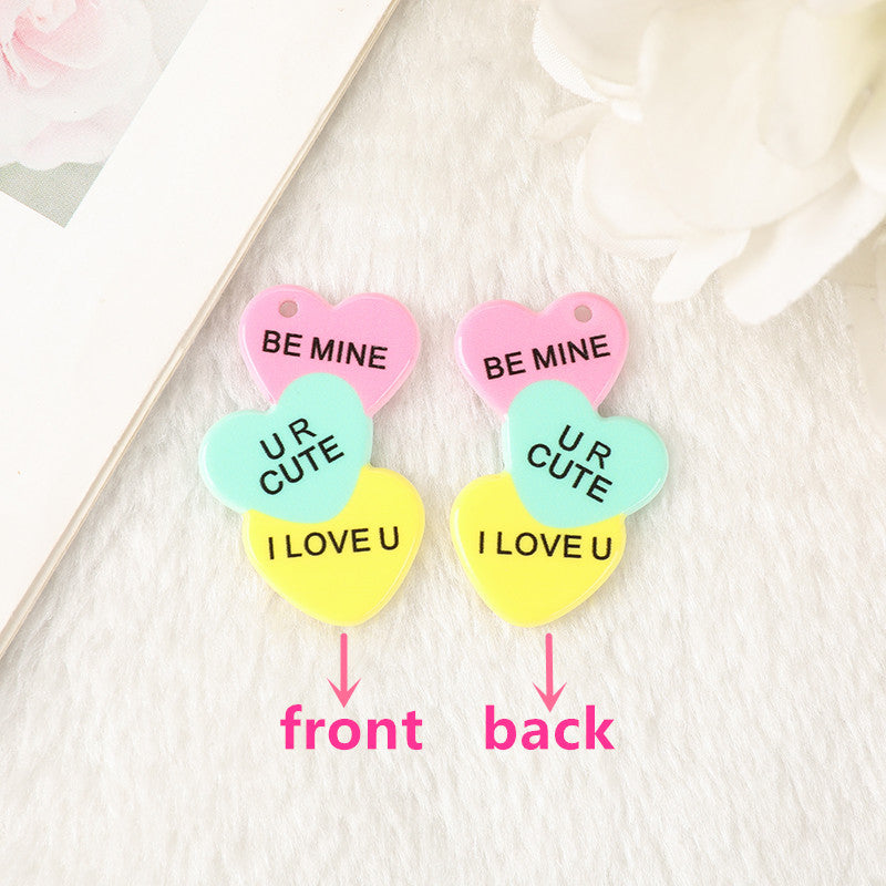 Wholesale double-sided acrylic Valentine's Day Love earrings