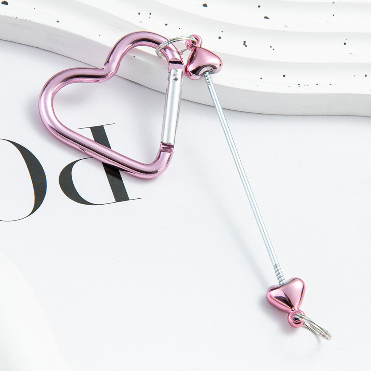 Wholesale DIY Love Beaded Mountaineering Buckle Metal Hook Keychains