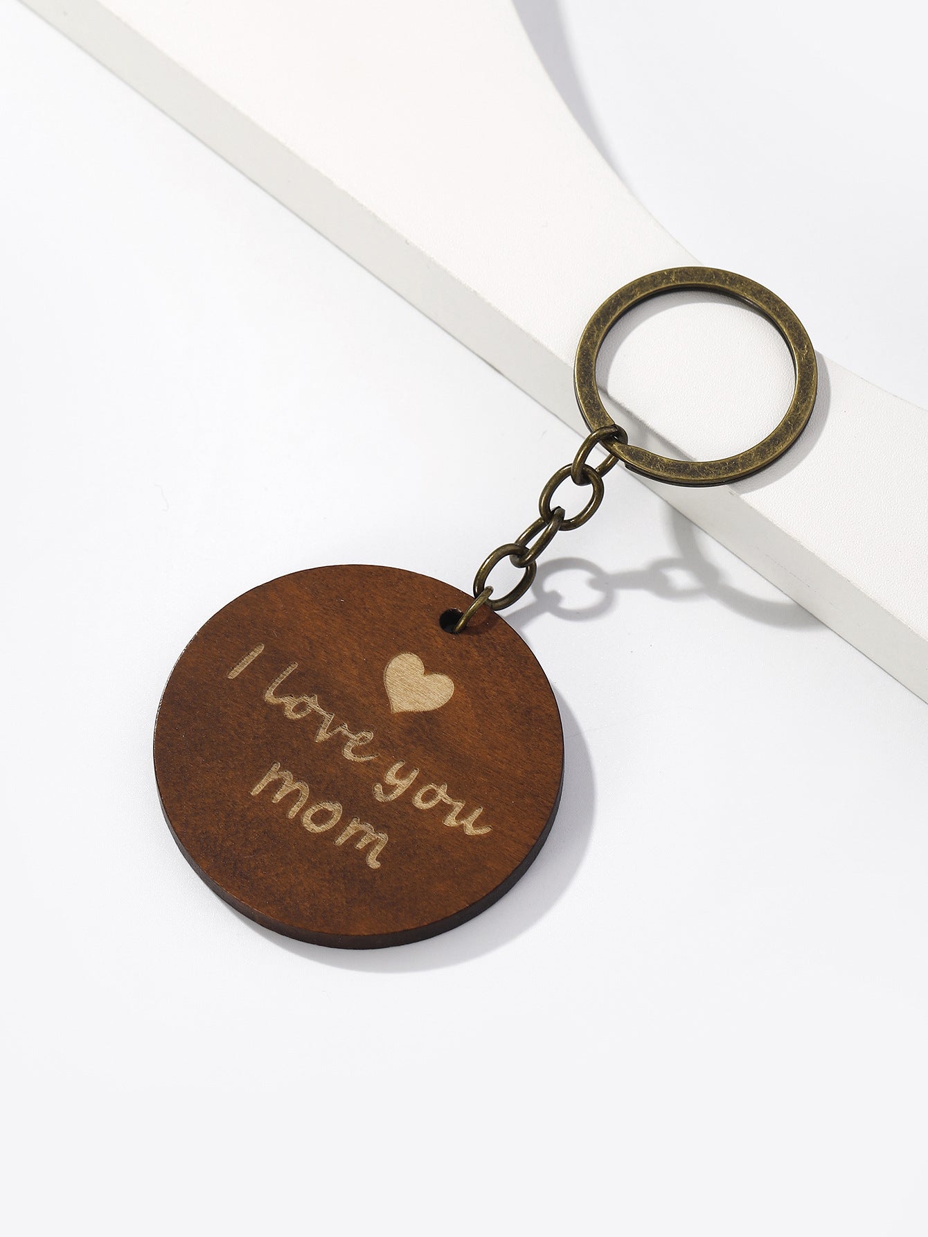 Wholesale I LOVE DAD I LOVE MOM Mother's Day Father's Day Wooden Keychain ACC-KC-RongR036