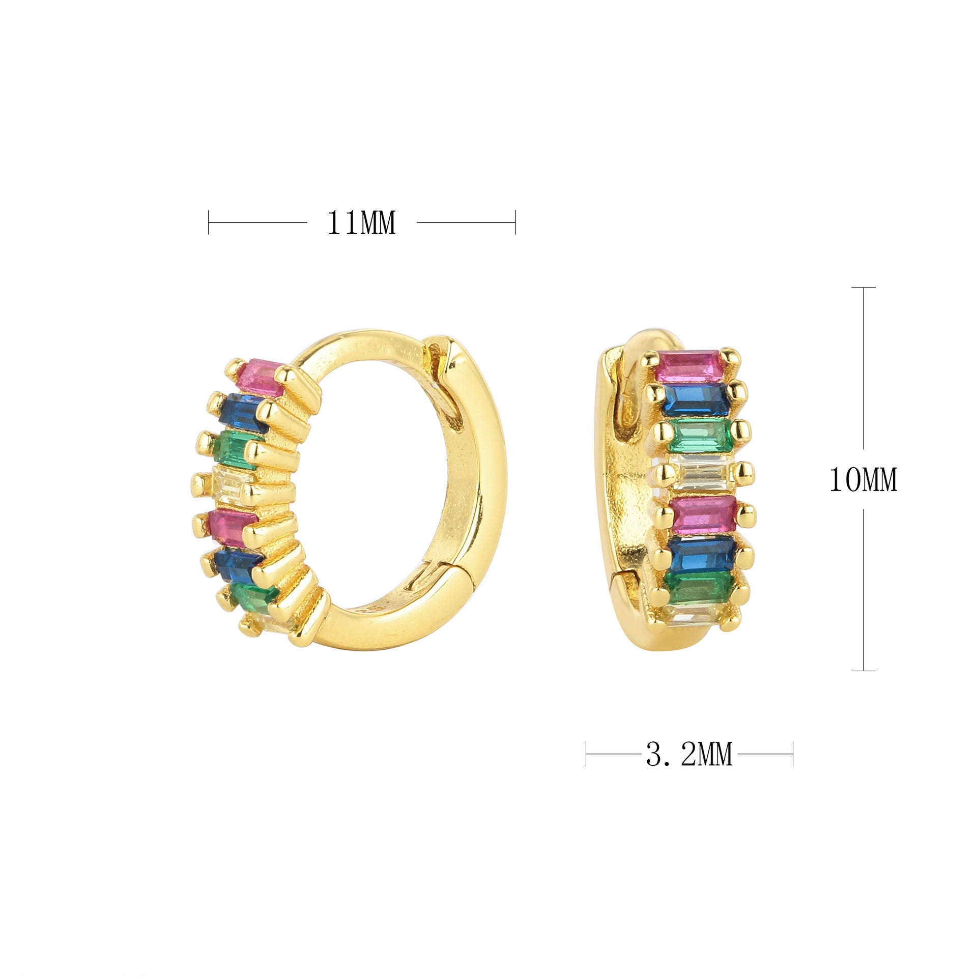 Wholesale S925 Sterling Silver Earrings Round Zircon Earrings Ear Clips ACC-ES-HRB001