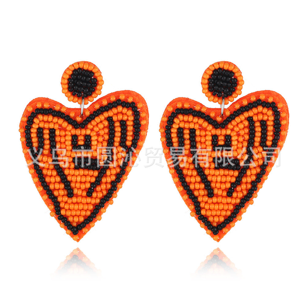 Wholesale Halloween Fabric Bead Earrings Ghost Pumpkin Spider Handmade Earrings ACC-ES-YuanQin002