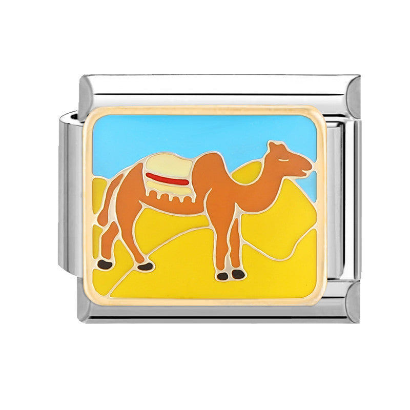 Wholesale Italian Charm Bracelet 9mm DIY Splicing Cute Cartoon Titanium Steel Composable Bracelet