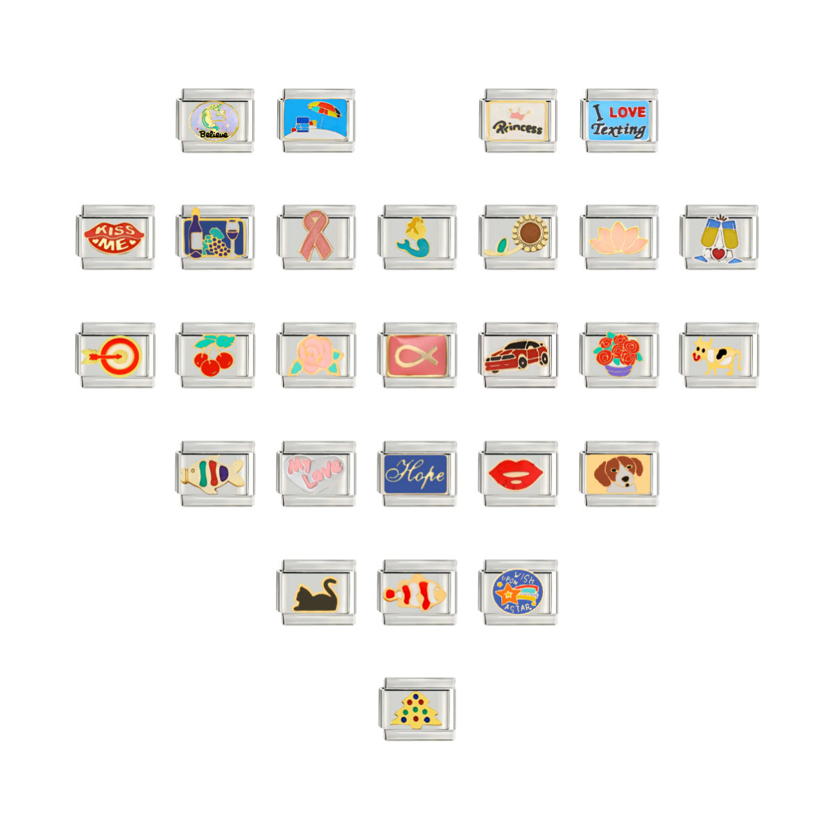 Wholesale talian Charm Starter Bracelets DIY square Single Section Creative Stainless Steel Composable Bracelet