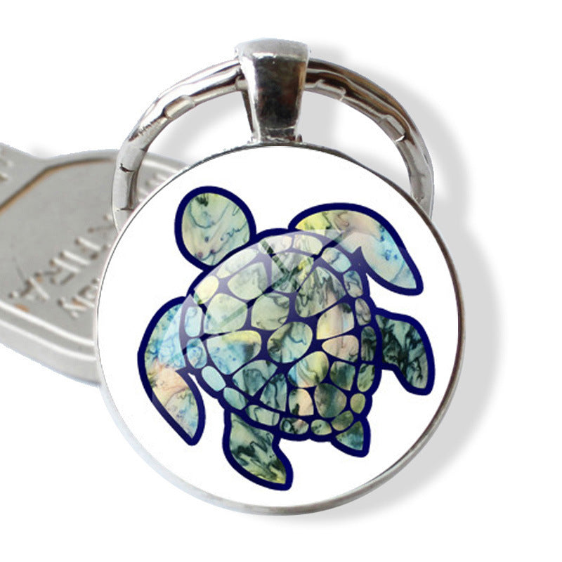 Wholesale Rendering of Colored Turtle Keychain Pendants, Time Gemstones, Turtle Keychains ACC-KC-JiaYun002