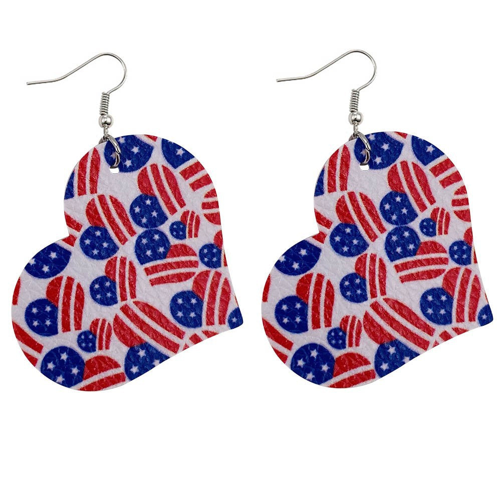 Wholesale National Flag Five-Pointed Star Independence Day Acrylic Earrings