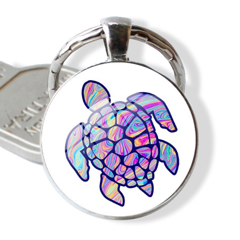 Wholesale Rendering of Colored Turtle Keychain Pendants, Time Gemstones, Turtle Keychains ACC-KC-JiaYun002