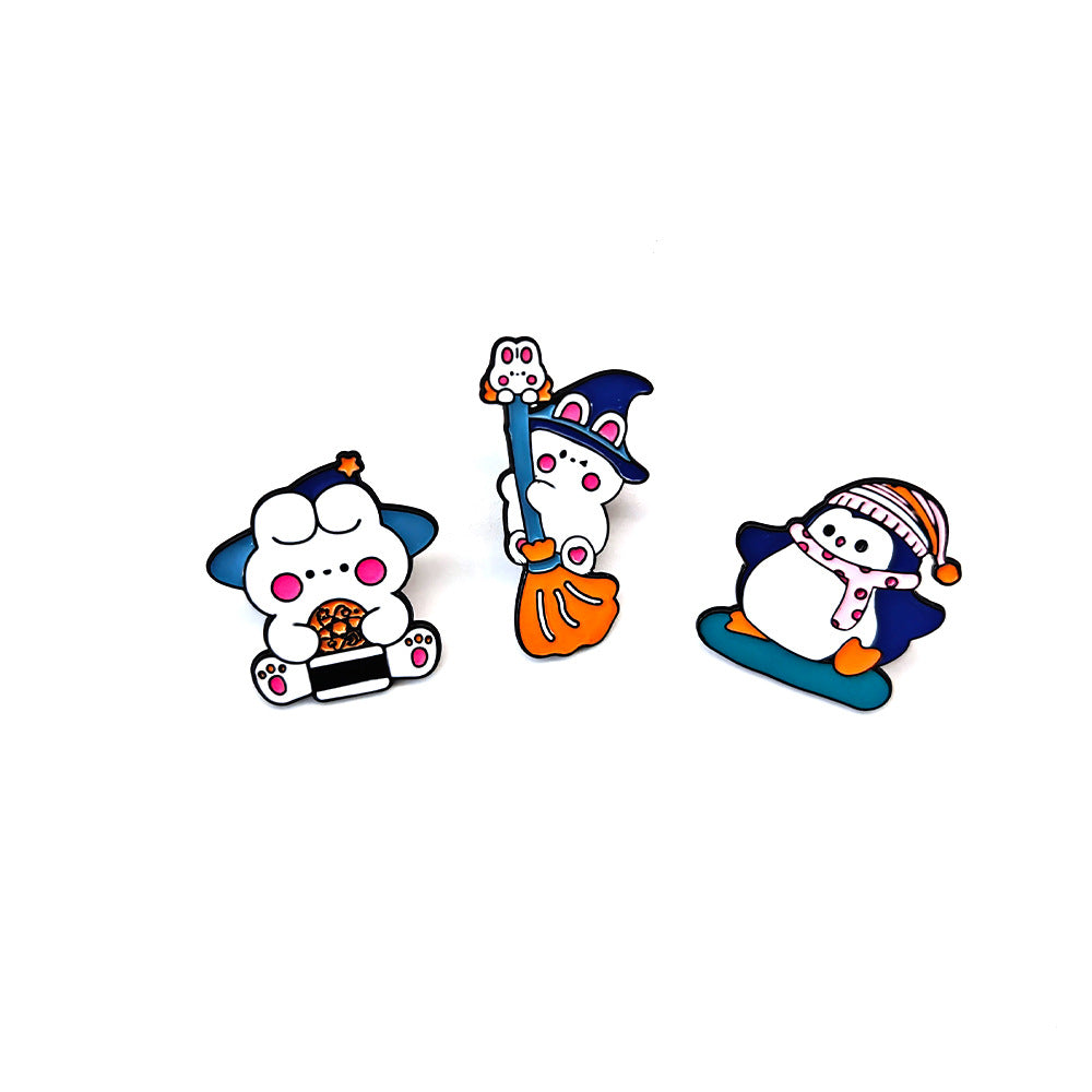 Wholesale 10pcs  Cute cartoon magic rabbit series brooch