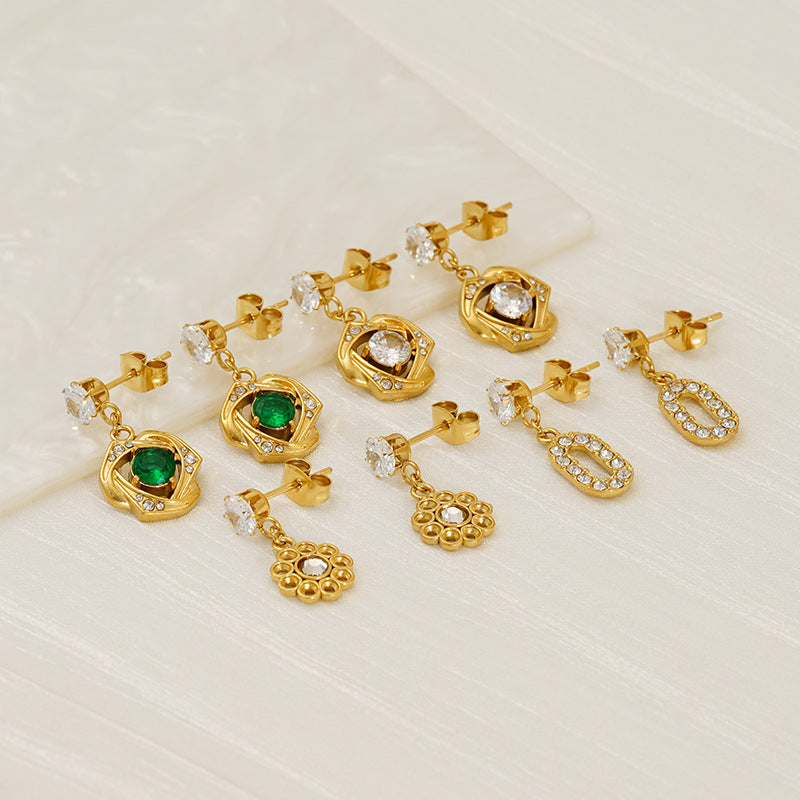 Wholesale Light luxury fashion cross zircon earrings