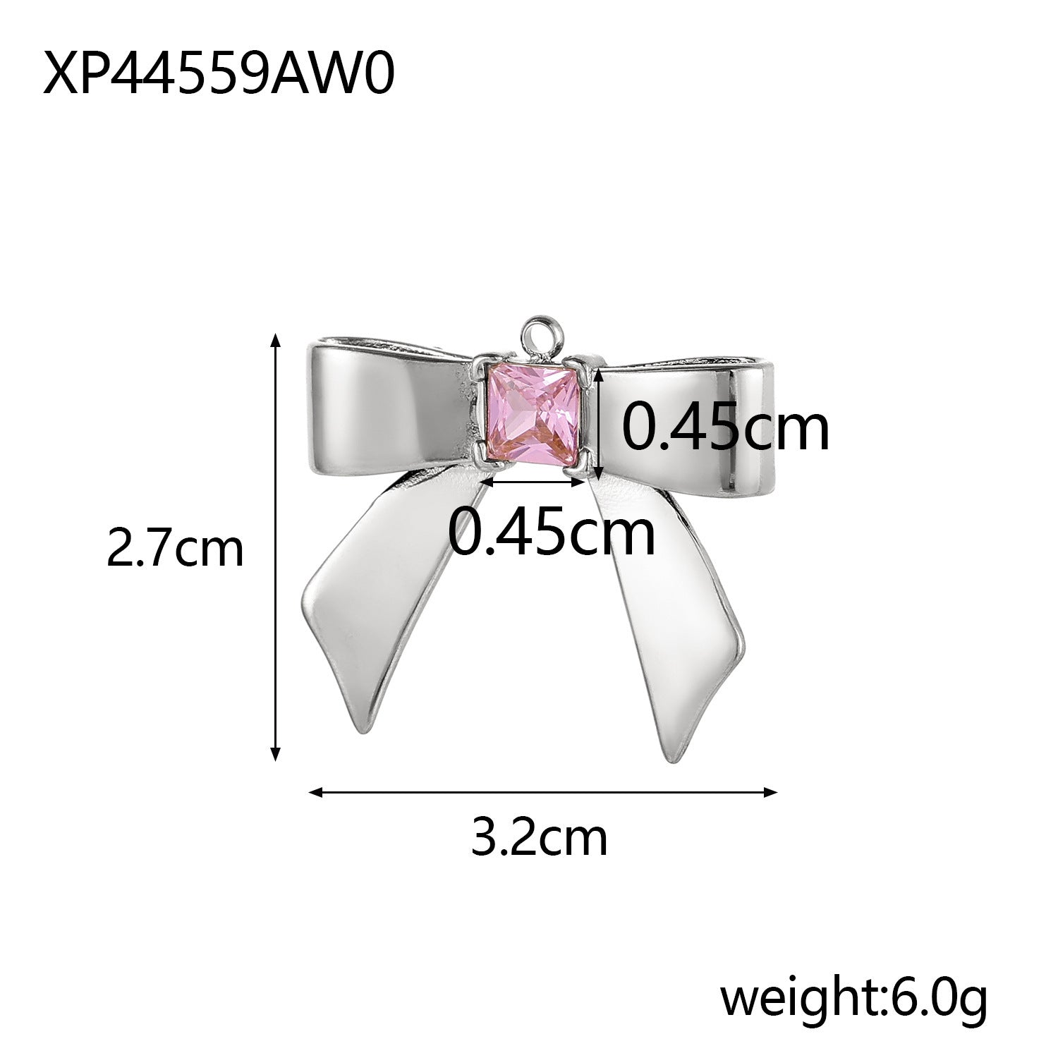 Wholesale Stainless Steel Bow DIY Pendant