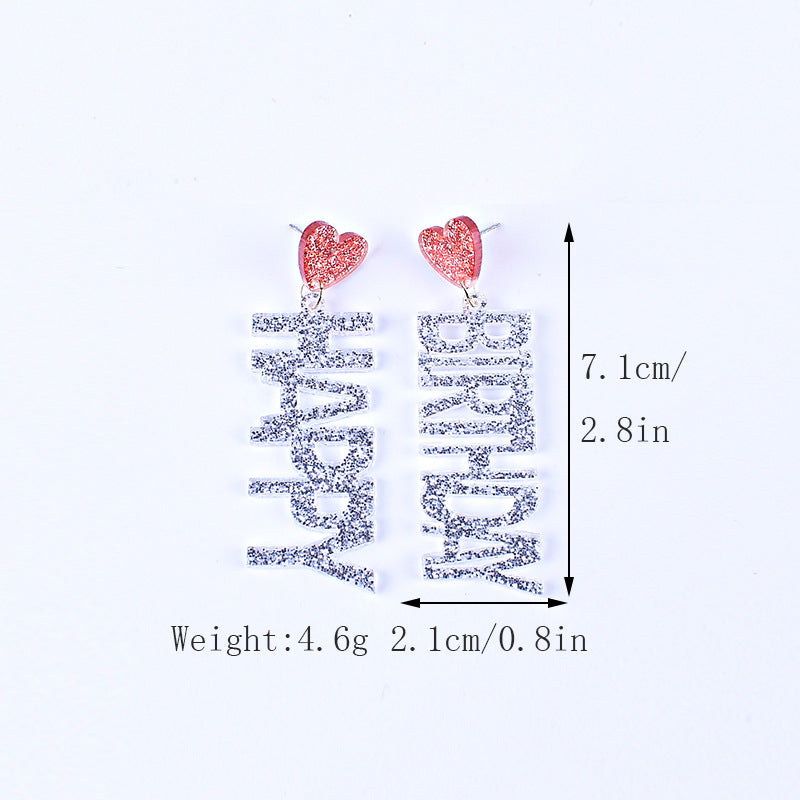 Wholesale Acrylic Birthday cake earrings