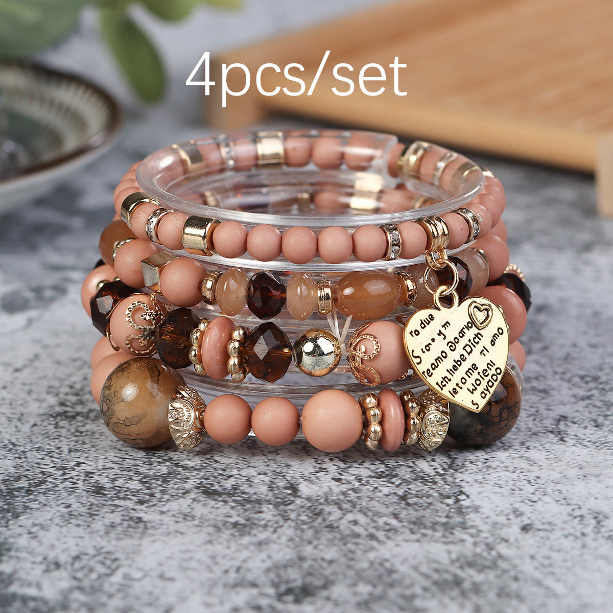 Wholesale Bohemian Retro Ethnic Style Heart Pendant Bracelet ACC-BT-Lijie004