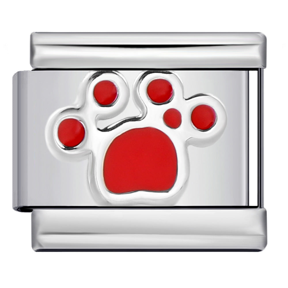 Wholesale Italian Charm Bracelet 9mm DIY Splicing Removable Cat Claw Stainless Steel Composable Bracelet