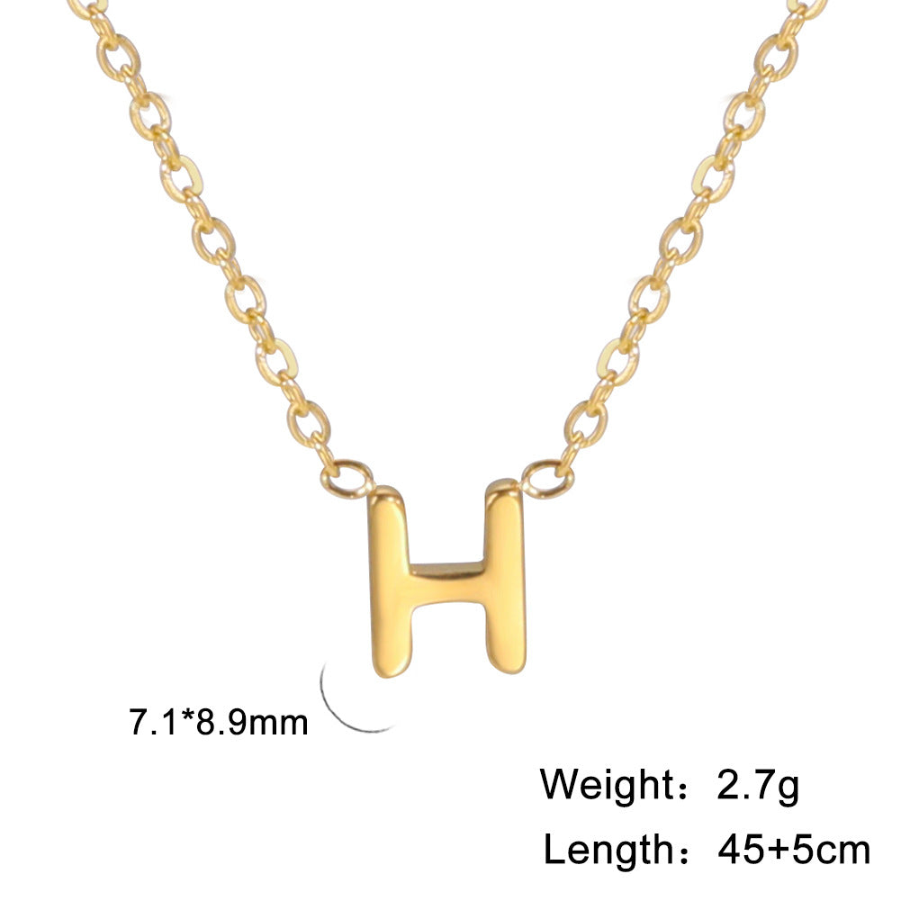 Wholesale Letter Gold 18k Real Gold Electroplated Stainless Steel Necklace
