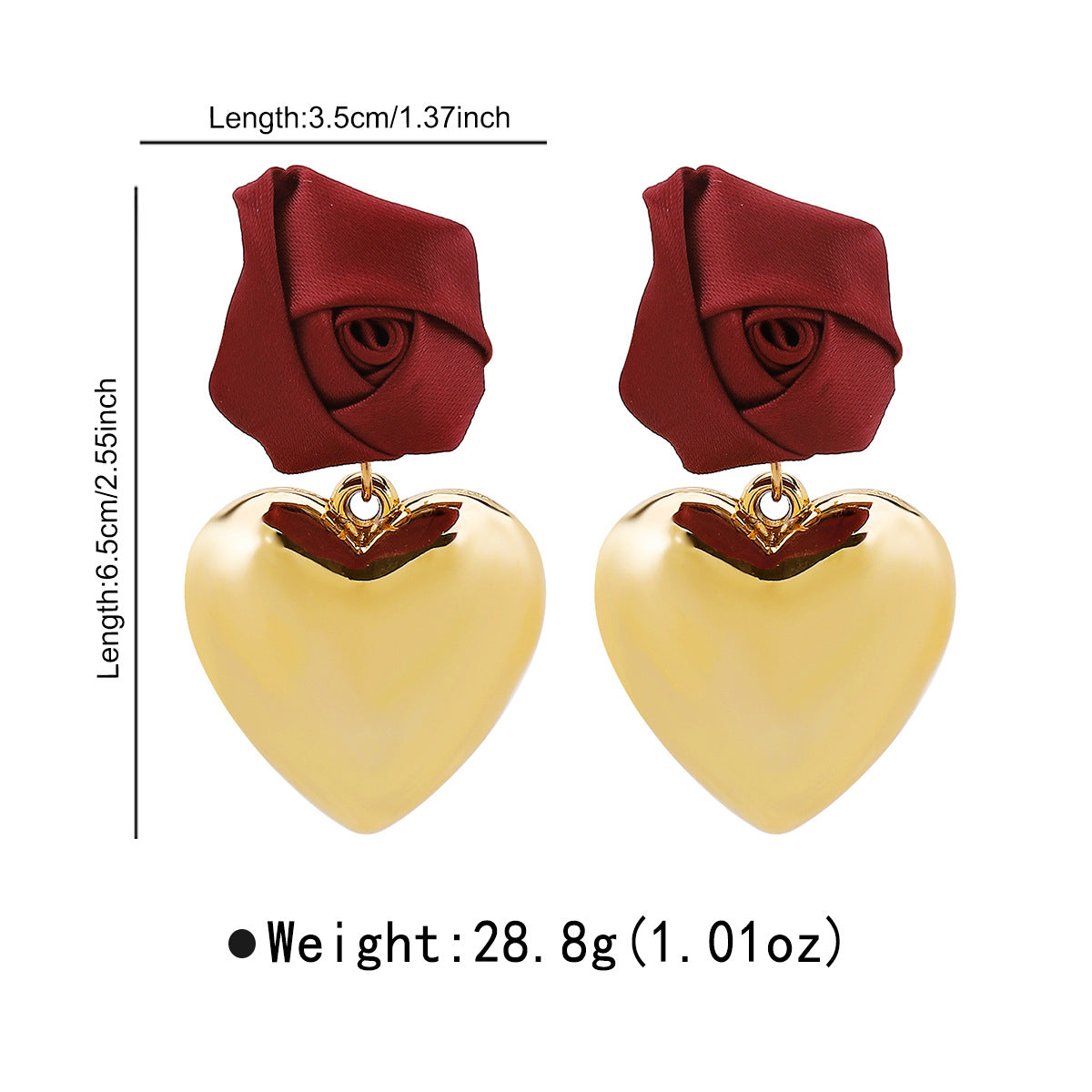 Wholesale Valentine' s Day heart-shaped rose pendant