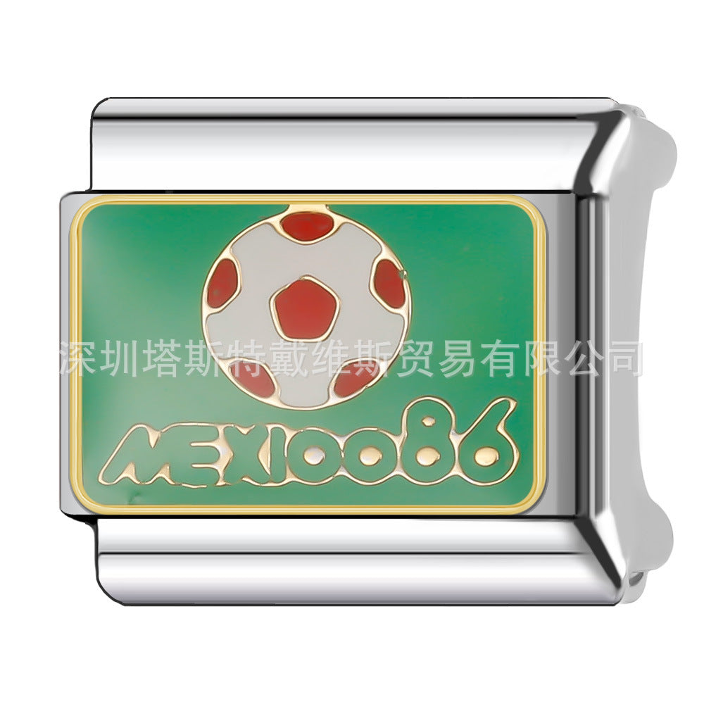 Wholesale 9mm Italian Charm Starter Bracelets DIY square Single Section Creative Stainless Steel Composable Bracelet