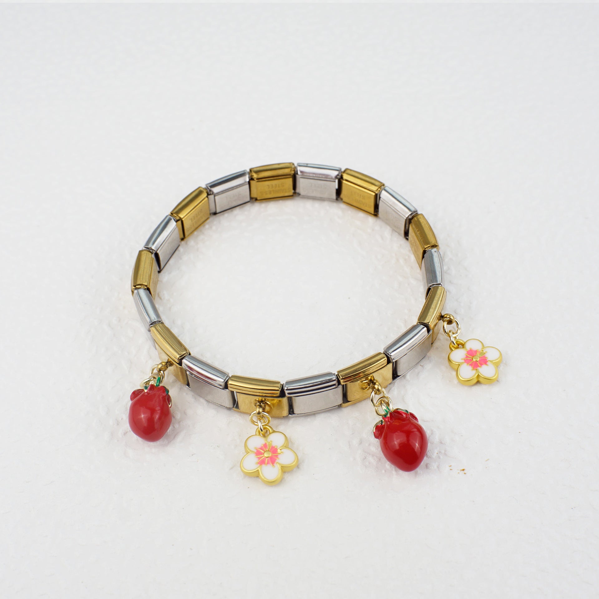 Wholesale 5pcs/   pack Single Section Creative Stainless Steel Composable Bracelet