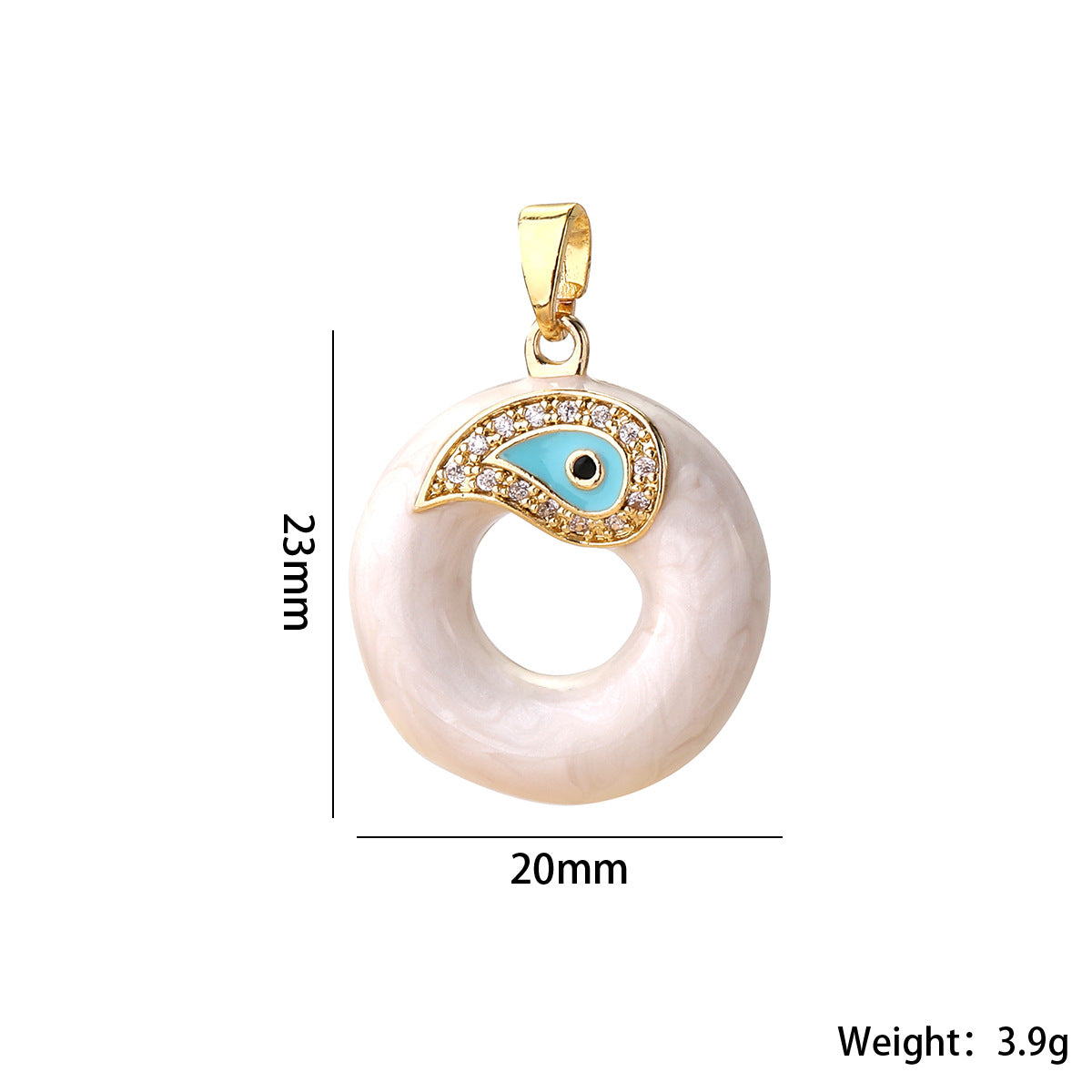 Wholesale Evil Eye Letter Pendant 16K Gold Plated Copper With Zircon Fashion Decorative Accessory DIY Jewelry Charm Boutique Gift Resale