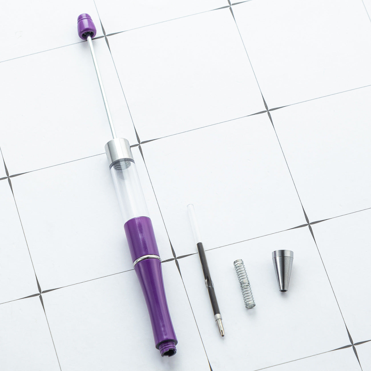 Wholesale Beadable Pens Plastic Empty Tube Bead Pen DIY Pen DIY Beadable ACC-PN-HuaH047